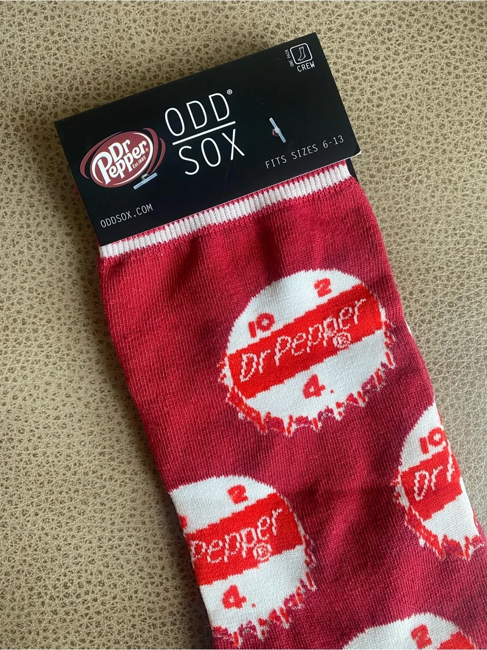 ODD SOX ‘Dr. Pepper' Bottle Cap Print Novelty Socks